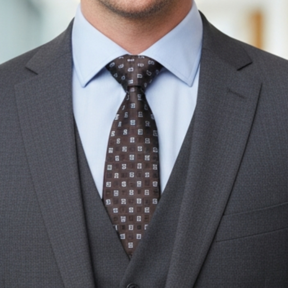Calvin Klein Black and Blue Geometric Tie